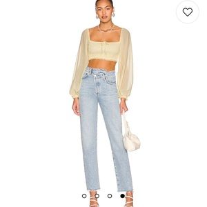 NWT Cropped Yellow Top from Revolve